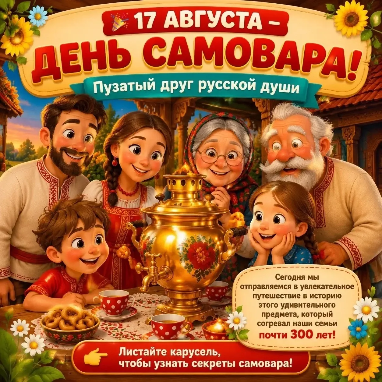 Сегодня, 17 августа, мы отмечаем праздник самого «пузатого» символа русской души! 🙌