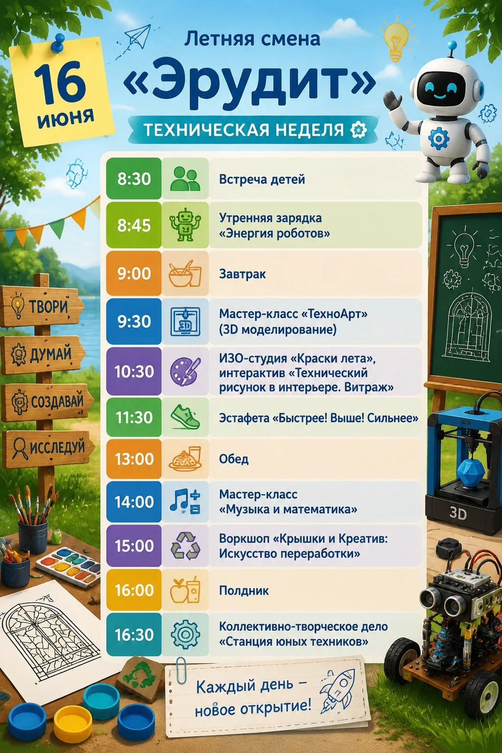 📌Вот и расписание в «Эрудит» на завтра!

Скорее изучайте план дня и готовьтесь к морю ярких впечатл