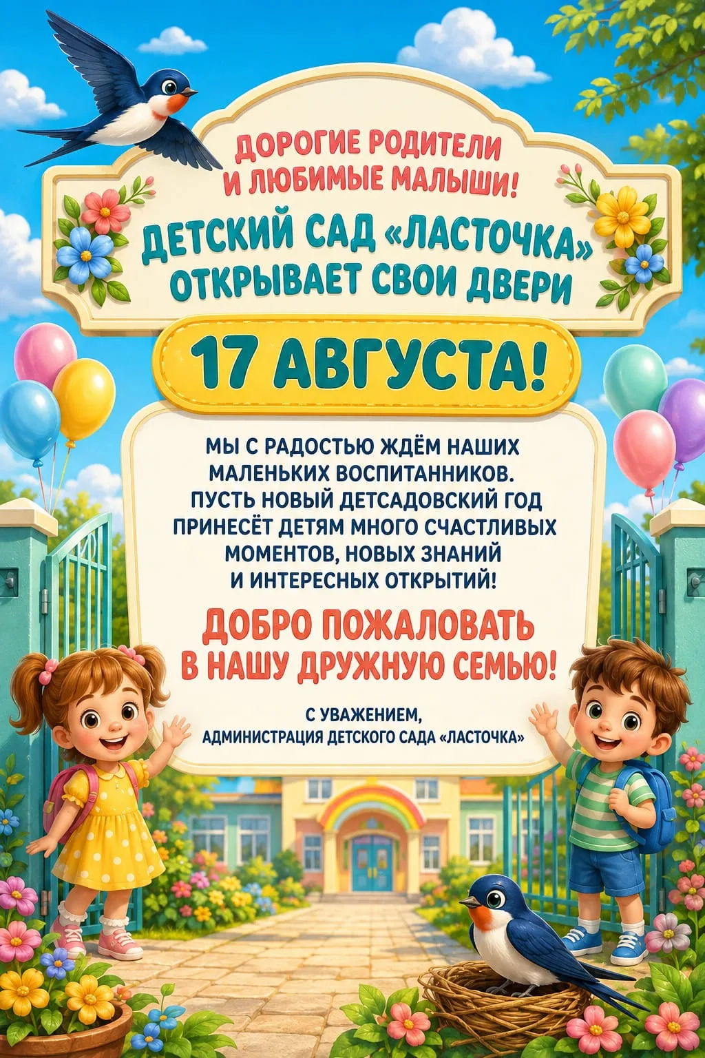 Дорогие родители и наши любимые малыши!
