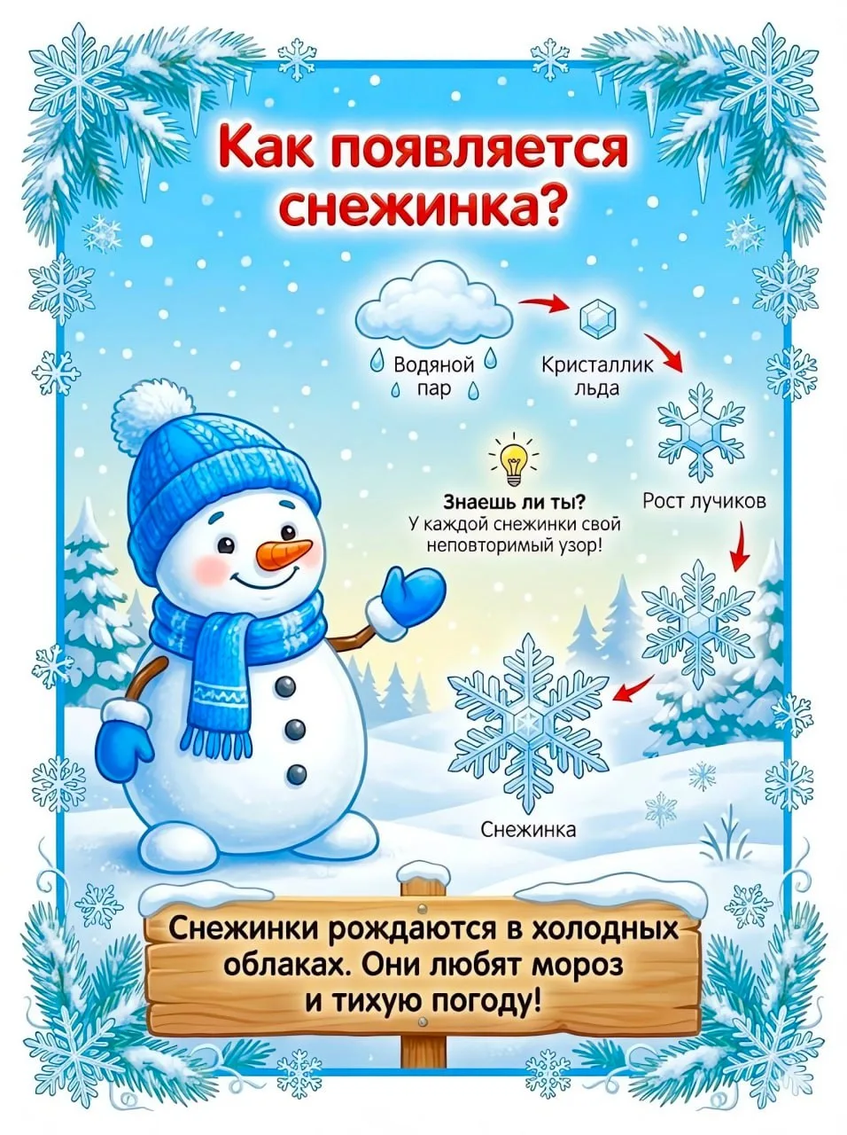 Зимние постеры для маленьких почемучек ❄️☃️❄️