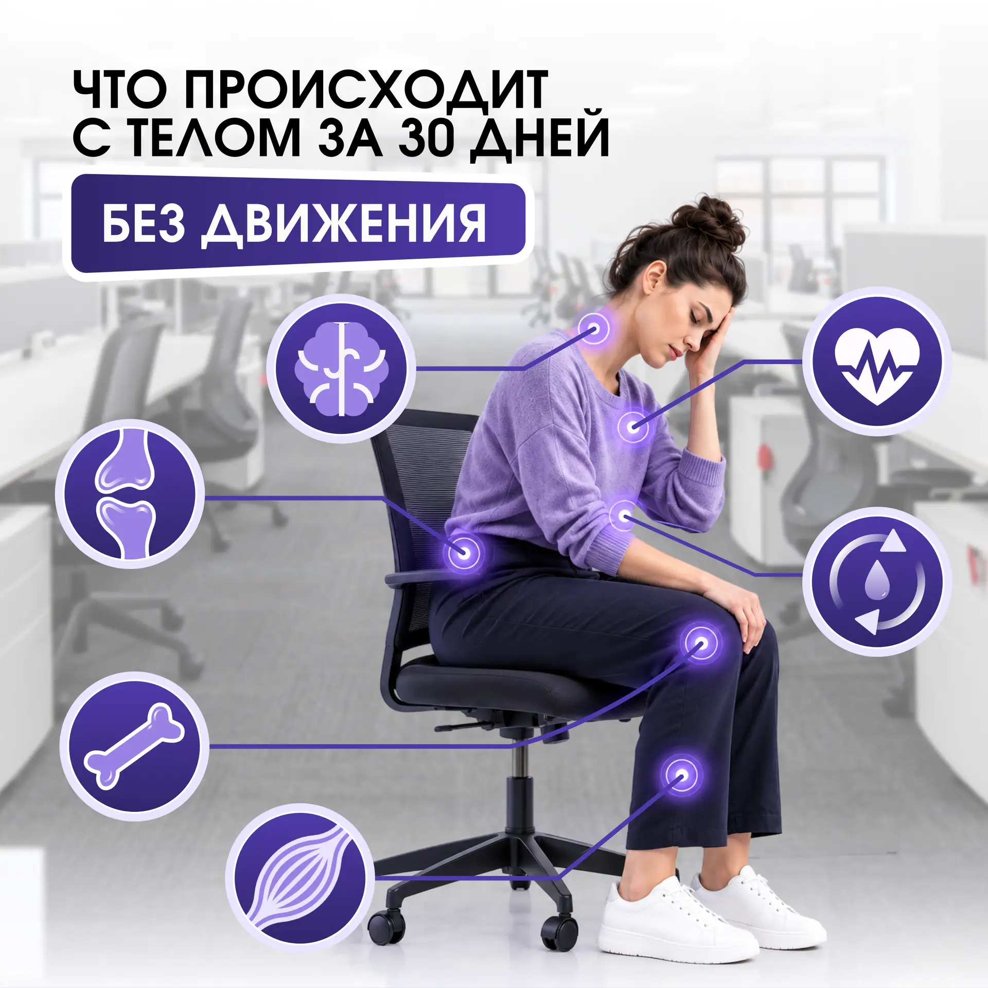 Что происходит с телом за 30 дней без движения ⏳