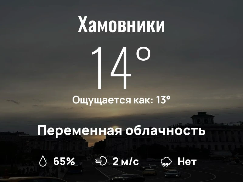 Что с погодой в Хамовниках?