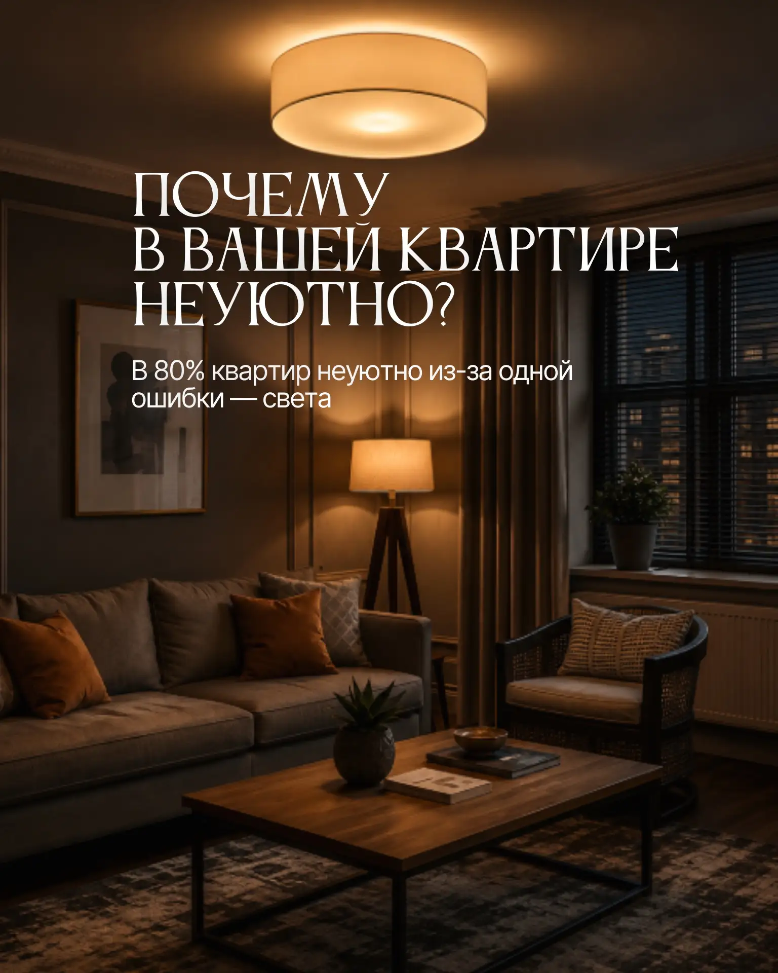 Уют в квартире начинается не с декора, а со света ✨
