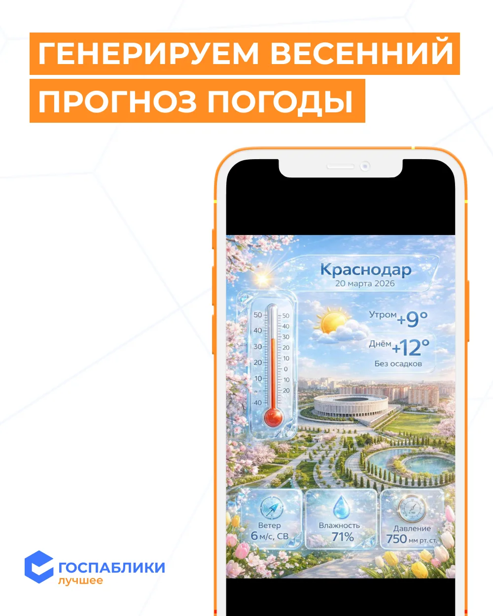 🌷 Обновляем прогноз погоды  Помните, мы делились промптом для генерации зимнего прогноза погоды? Каж