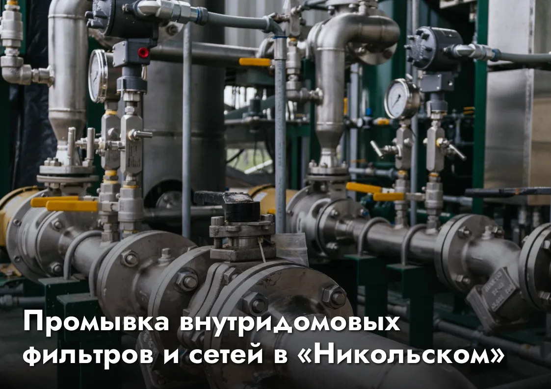 В «Никольском» запланировали промывку внутридомовых фильтров и сетей с 24 августа 🤝
