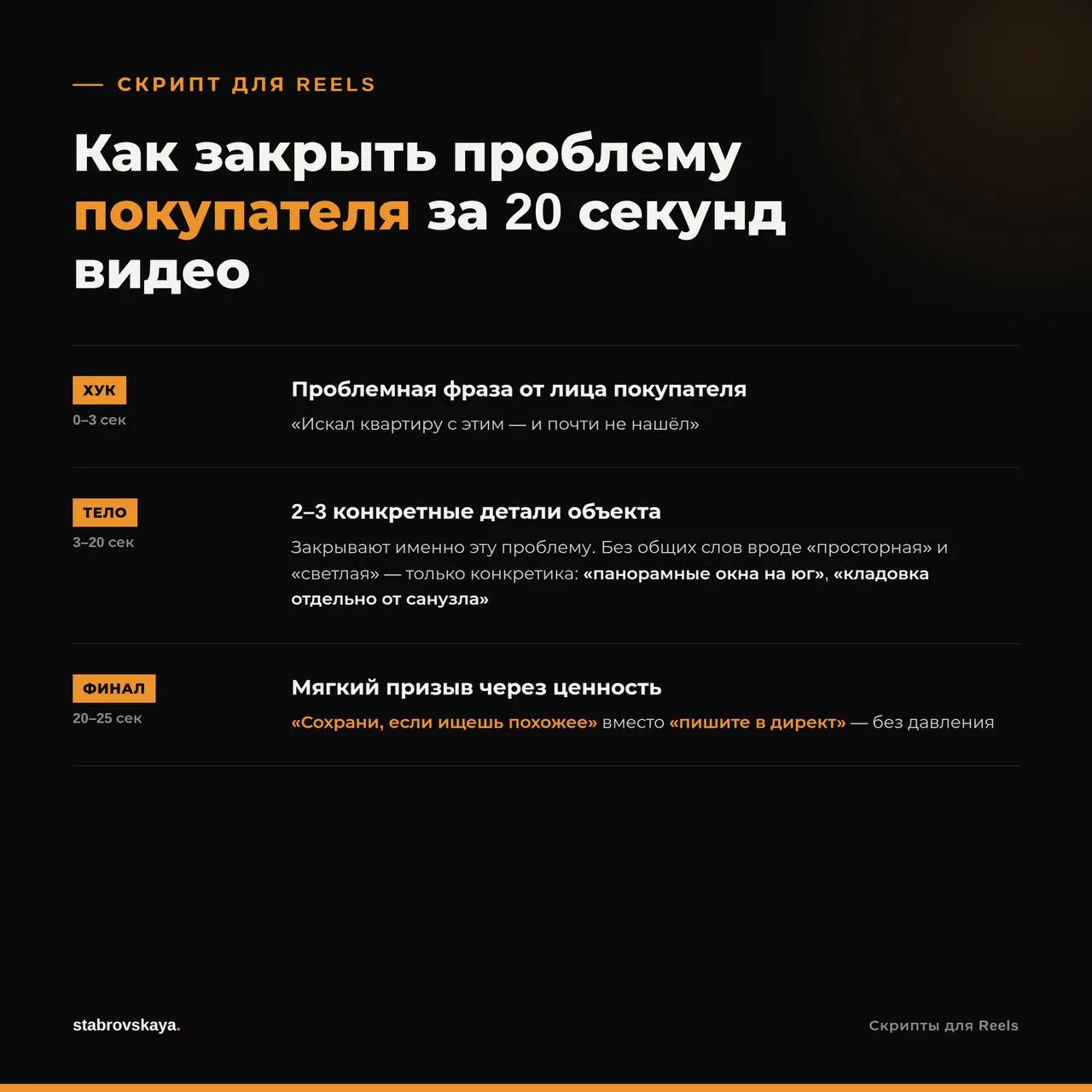 Даю рабочий скрипт для Reels-тура по квартире☝🏼

Можно брать и использовать прямо на следующей съём
