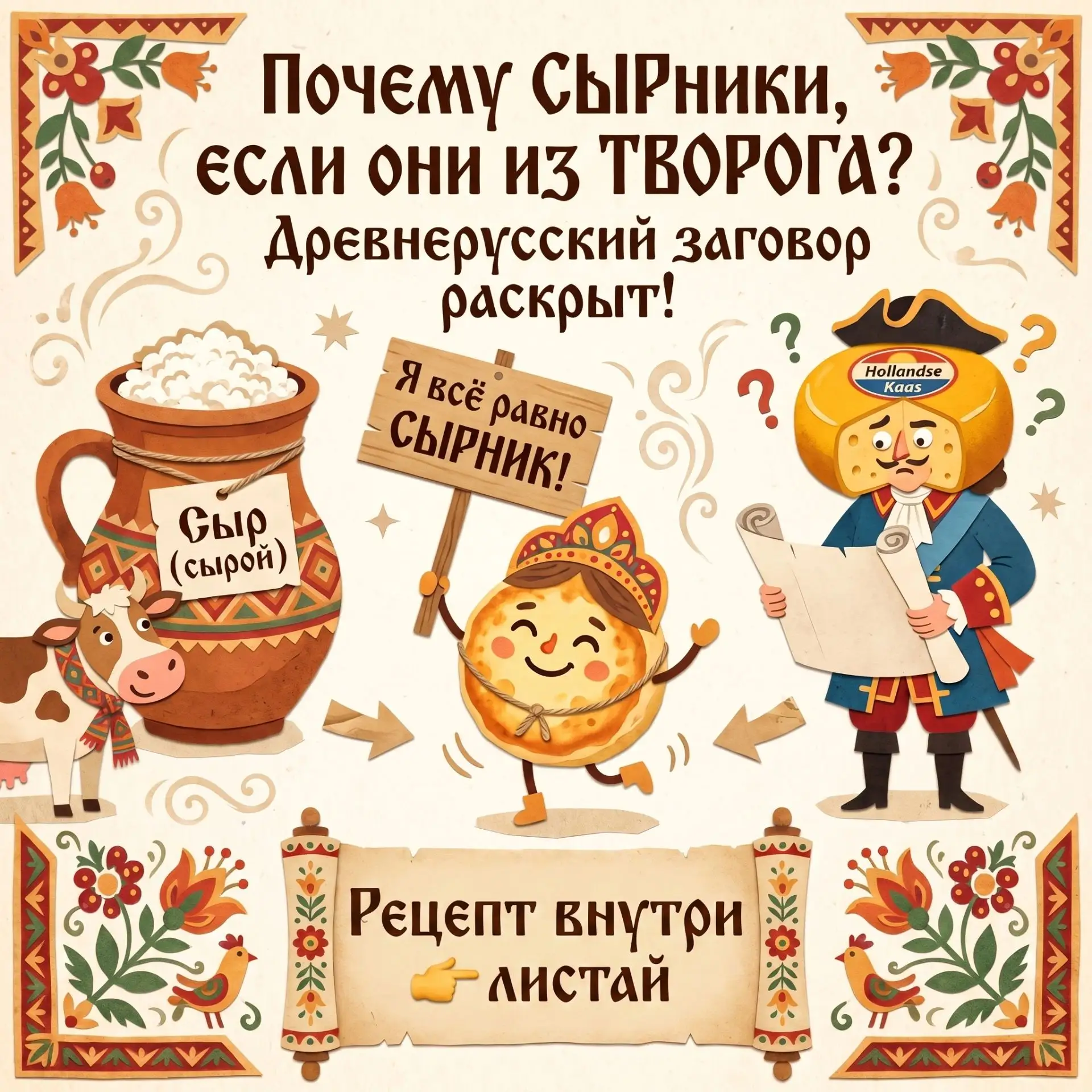 Почему сырники делаются из творога, а называются сырниками? Неужели это древний кулинар...