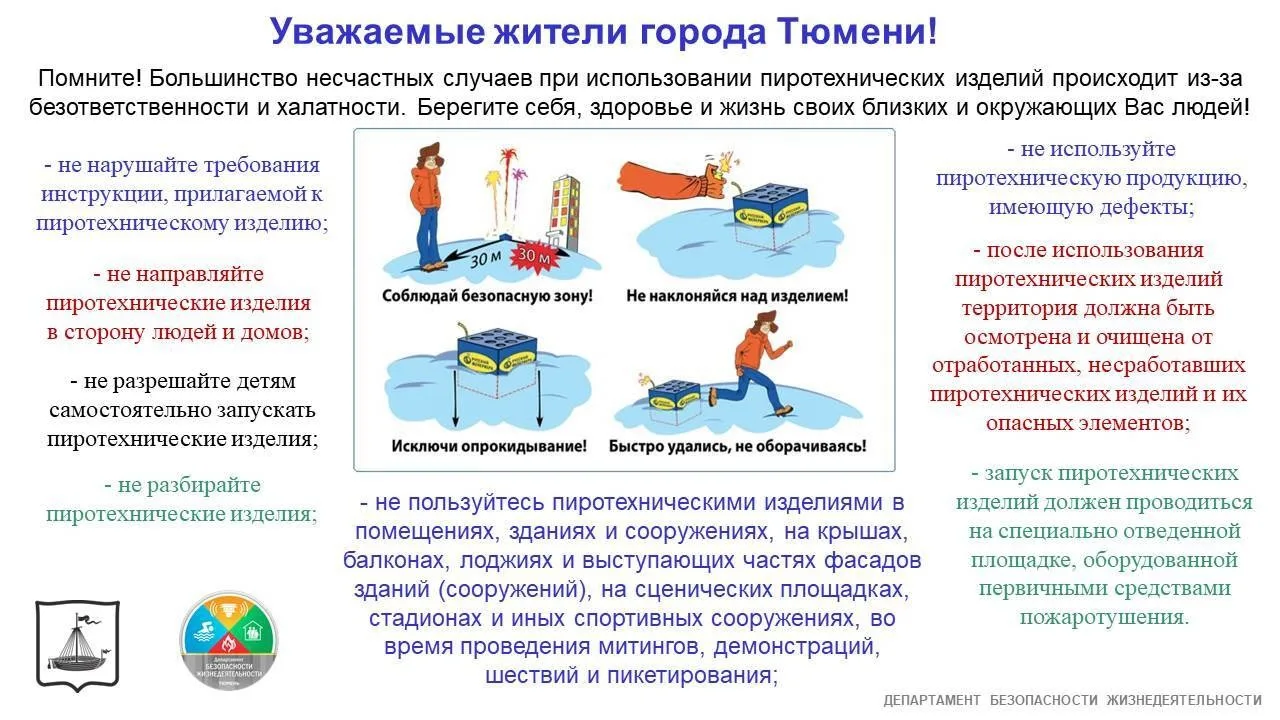 Помните, большинство несчастных случаев при использовании пиротехнических изделий происходит из-за б