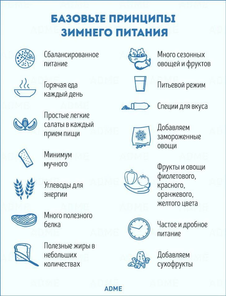 Основные принципы питания зимой