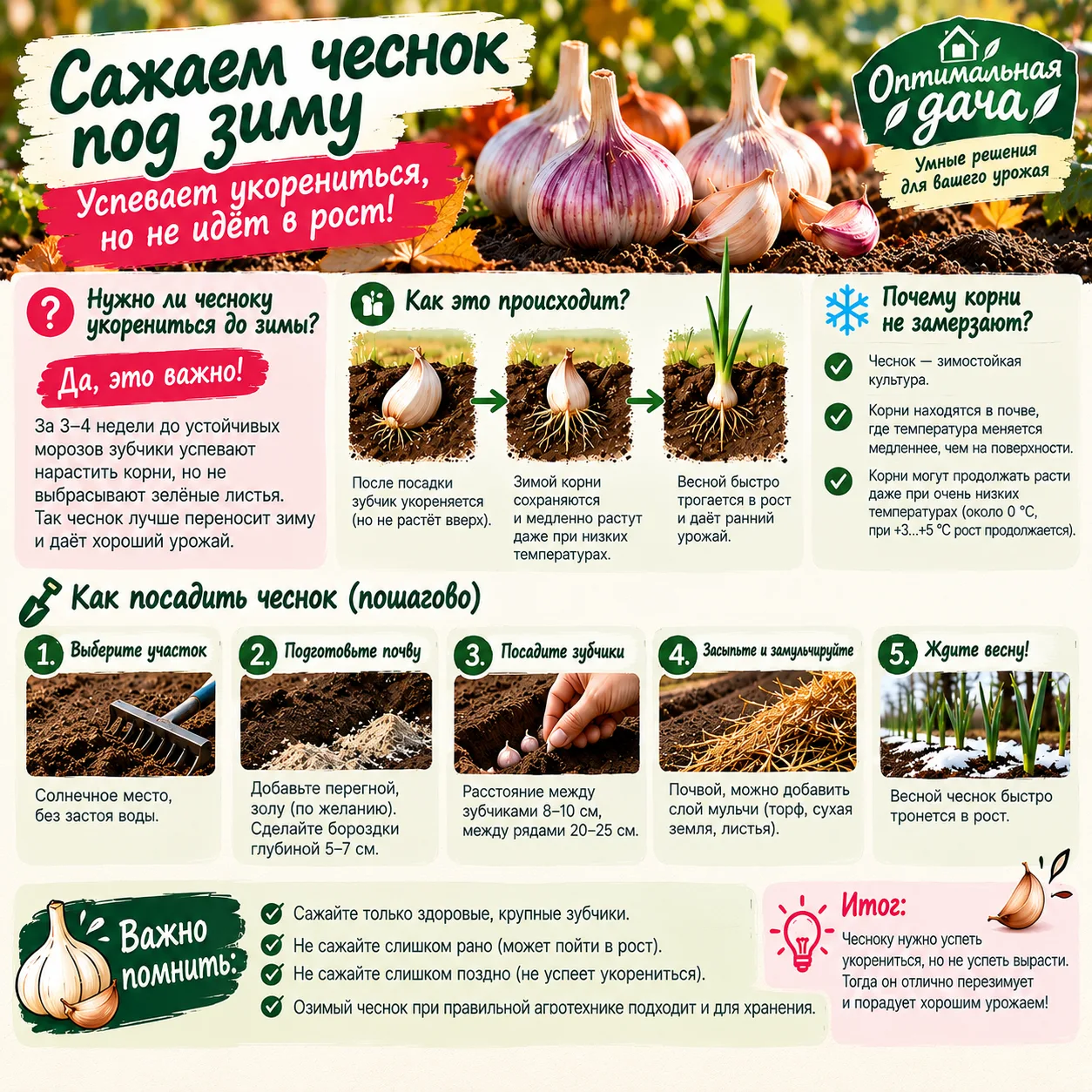 Как посадить озимый чеснок?