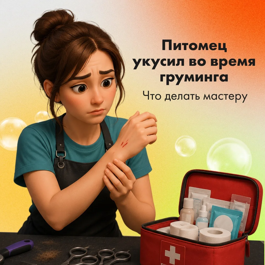 Питомец укусил во время груминга. Что делать мастеру