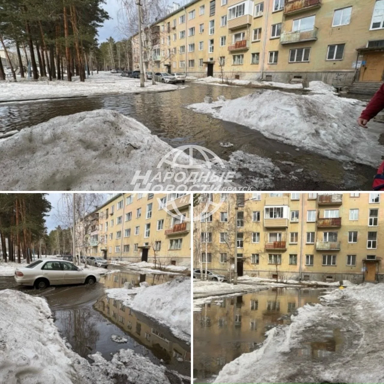 Жители дома Солнечная, 3 в Братске тонут в воде у подъезда😱
