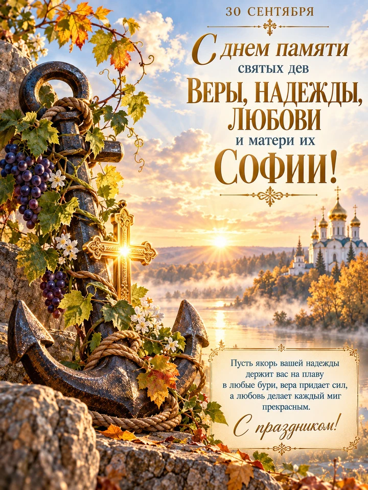 ✨30 сентября — дата Дня памяти святых мучениц Веры, Надежды, Любови и матери их Софии✨ ...