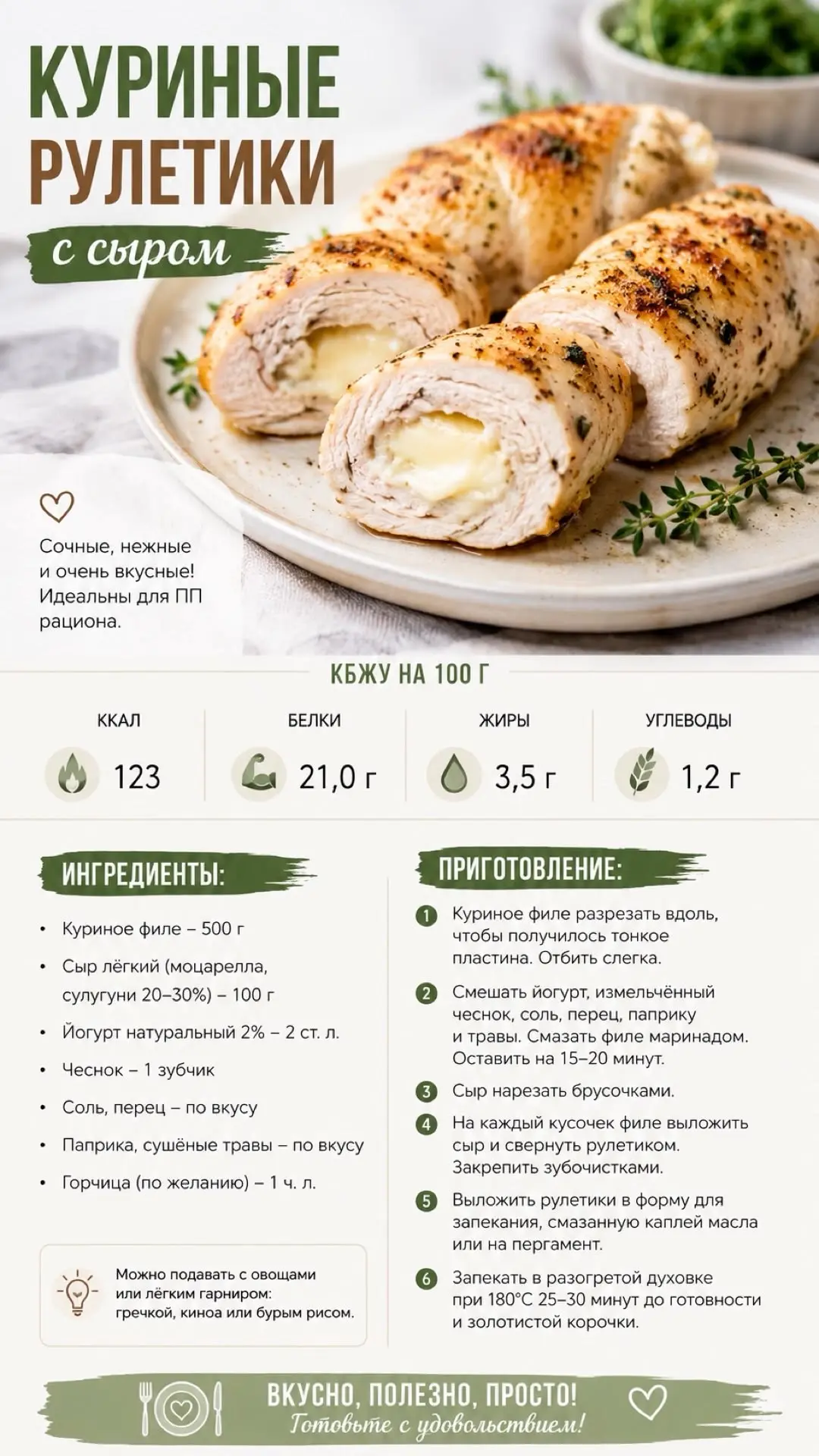 Куриные рулетики с сыром 🍗
