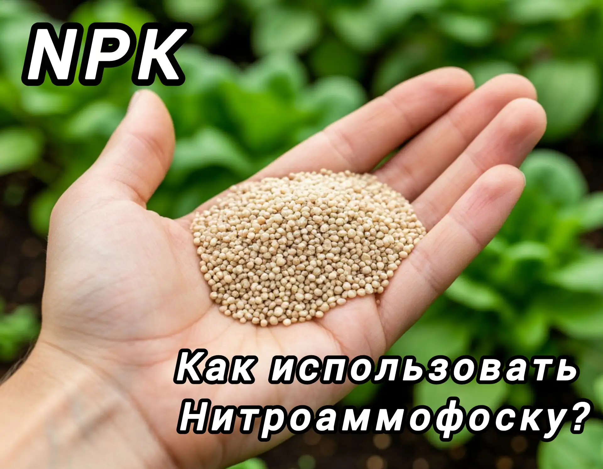 Нитроаммофоска - это универсальное  фосфорно‑азотное удобрение, которое делает овощи сочнее, цветы б