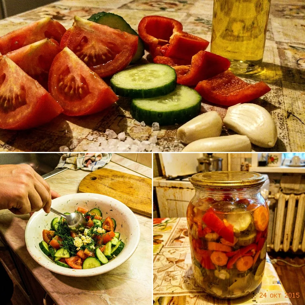 🥒 ЗАКУСКА ДОМАШНЯЯ

Овощная закуска из помидоров, огурцов и перца — на праздничный стол, к мясу, ка