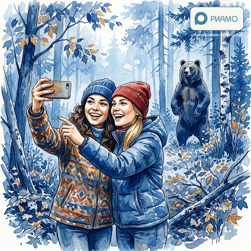 «Опасно сейчас такие трюки выполнять»: медведь появился из леса на фотосессии
