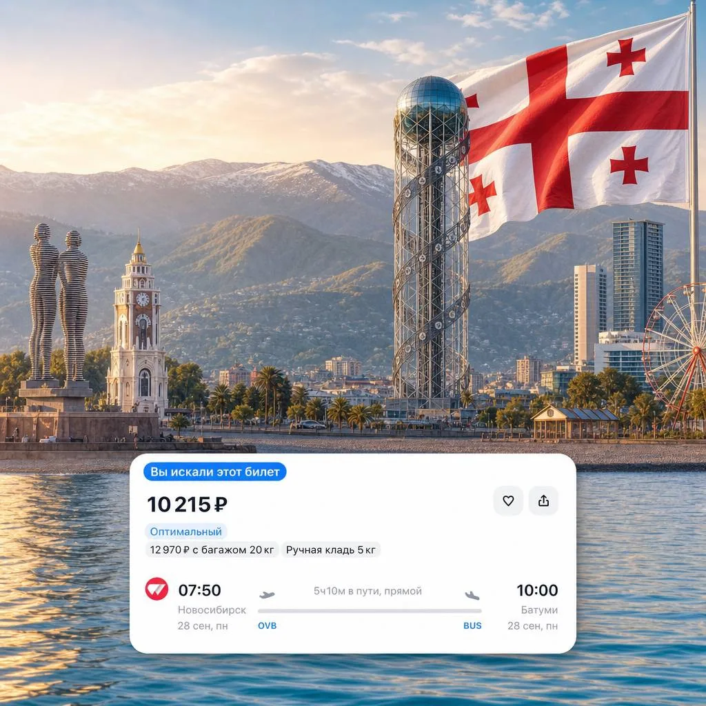 Улететь из Новосибирска в  🇬🇪 Грузию 

Летим прямыми рейсами Red Wings

Новосибирск — Батуми

✈️28
