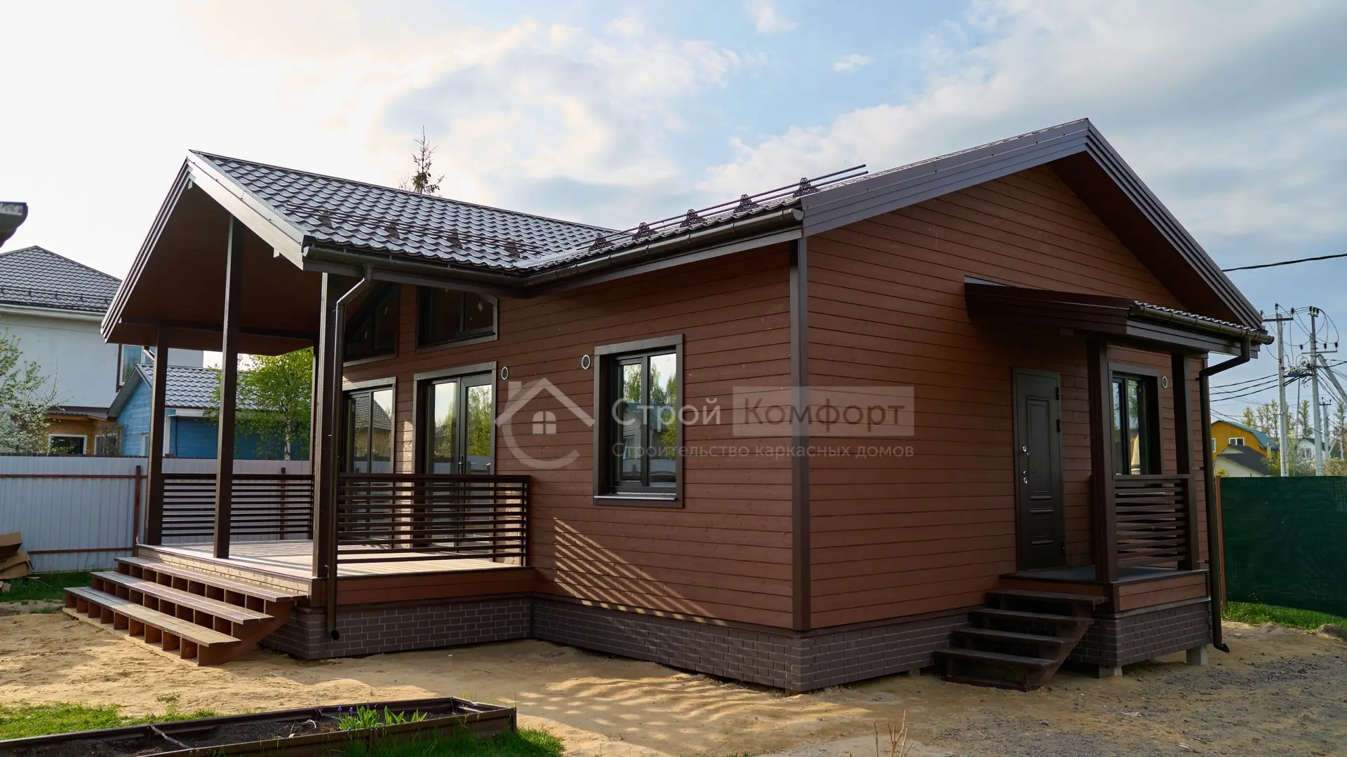 Сдали каркасный дом 8×10 м. по индивидуальному проекту