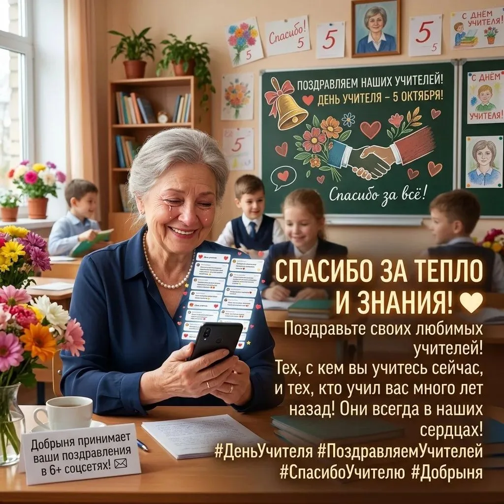 Скоро День учителя. Не забудьте поздравить тех, кто был для вас больше, чем учителем.