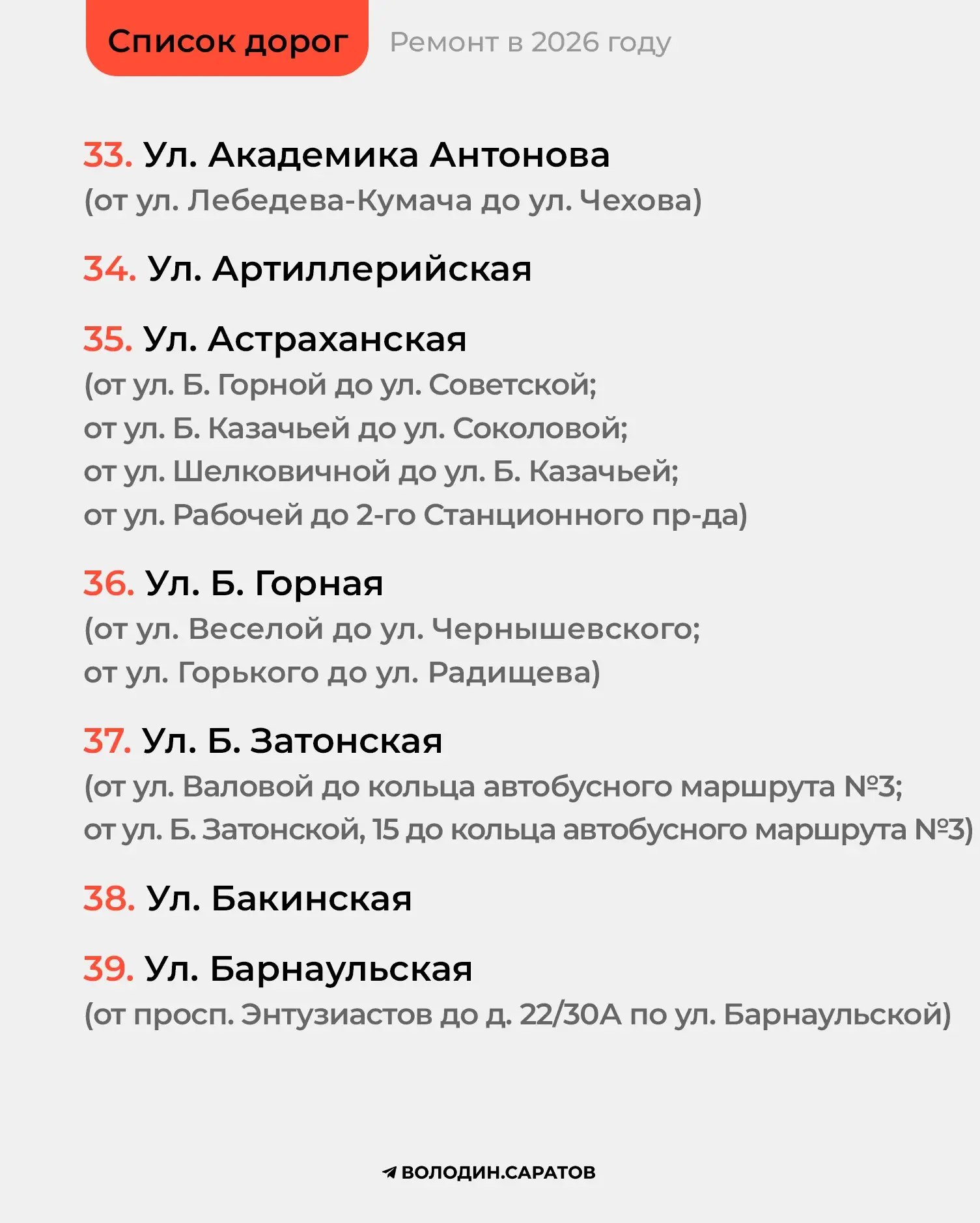 ‼️Какие ДОРОГИ САРАТОВА будут отремонтированы в этом году  Проект будет реализован в городе Саратове