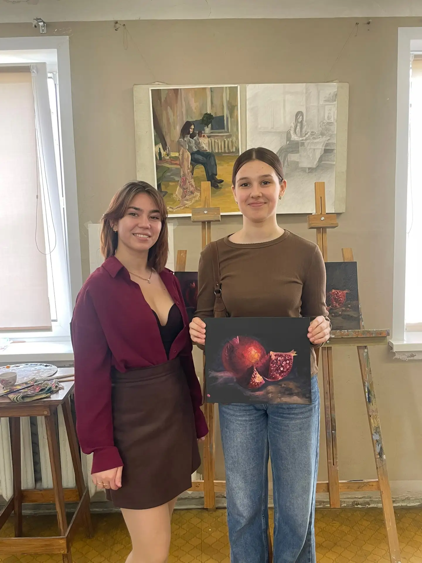 🎨В воскресенье 12 апреля в нашей школе прошел мастер-класс по масляной живописи от худ...