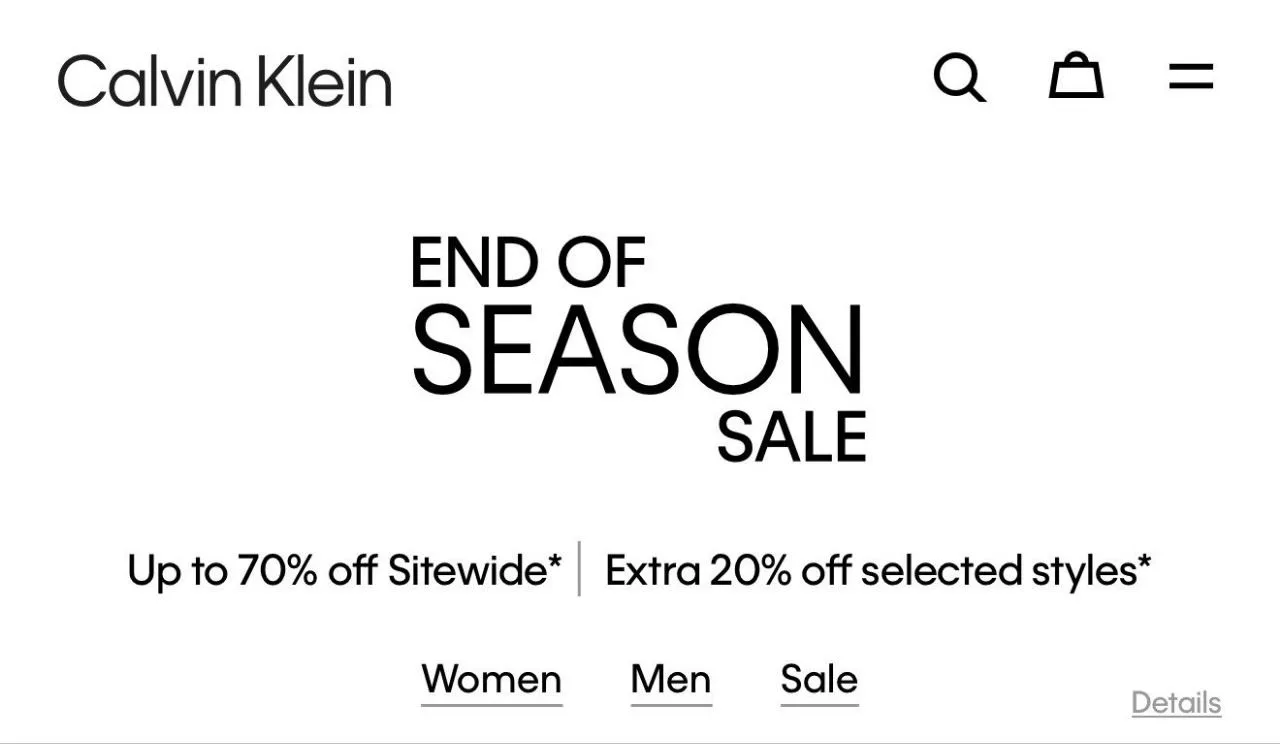 🛍 Сезонная распродажа на Calvin Klein подходит к концу 🛍