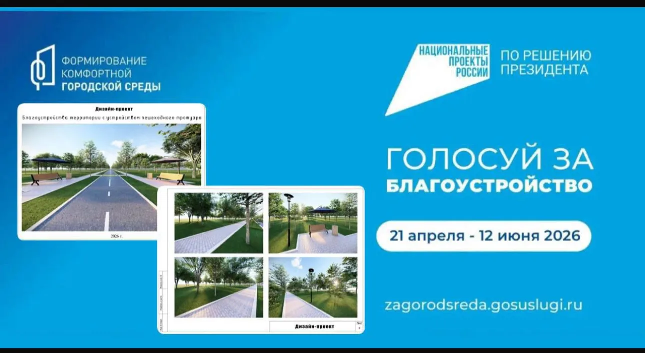 Голосование по отбору дизайн-проекта объекта благоустройства в 2027 году в рамках Федер...