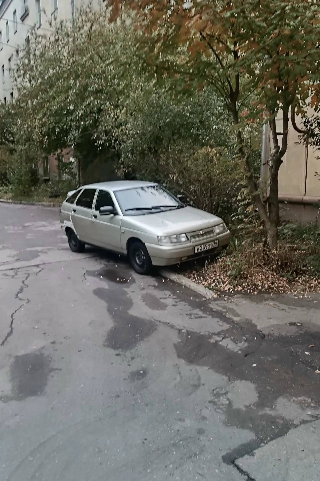 В Магнитогорске водитель ВАЗ-2112 припарковался на газоне и перегородил проезд