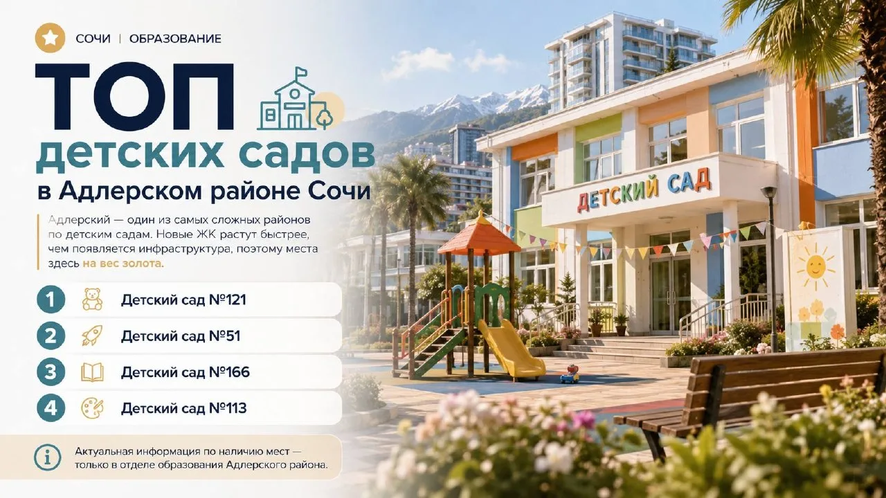 ТОП детских садов в Адлерском районе Сочи