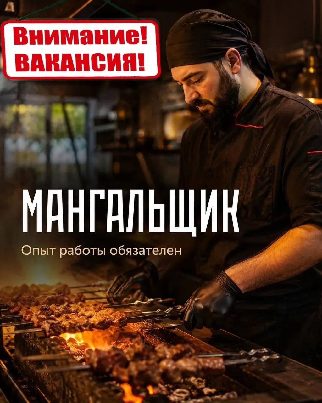 ❗Требуется повар мангальщик  и помощник повара (женщина).