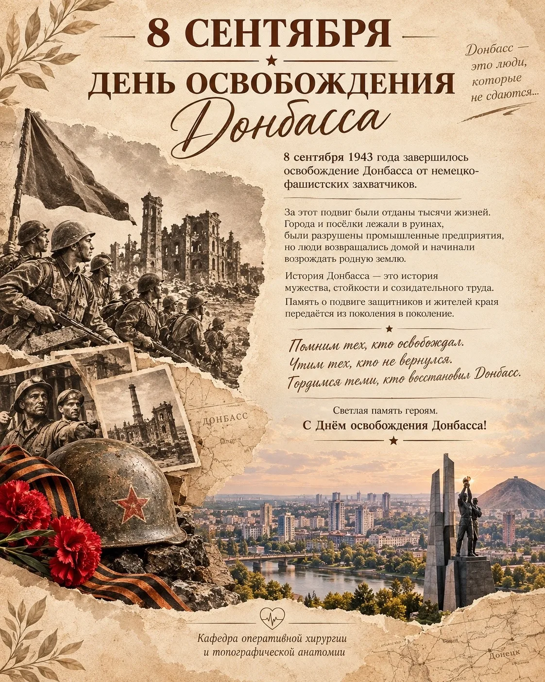 Кафедра топографической анатомии и оперативной хирургии поздравляет с Днëм освобождения...