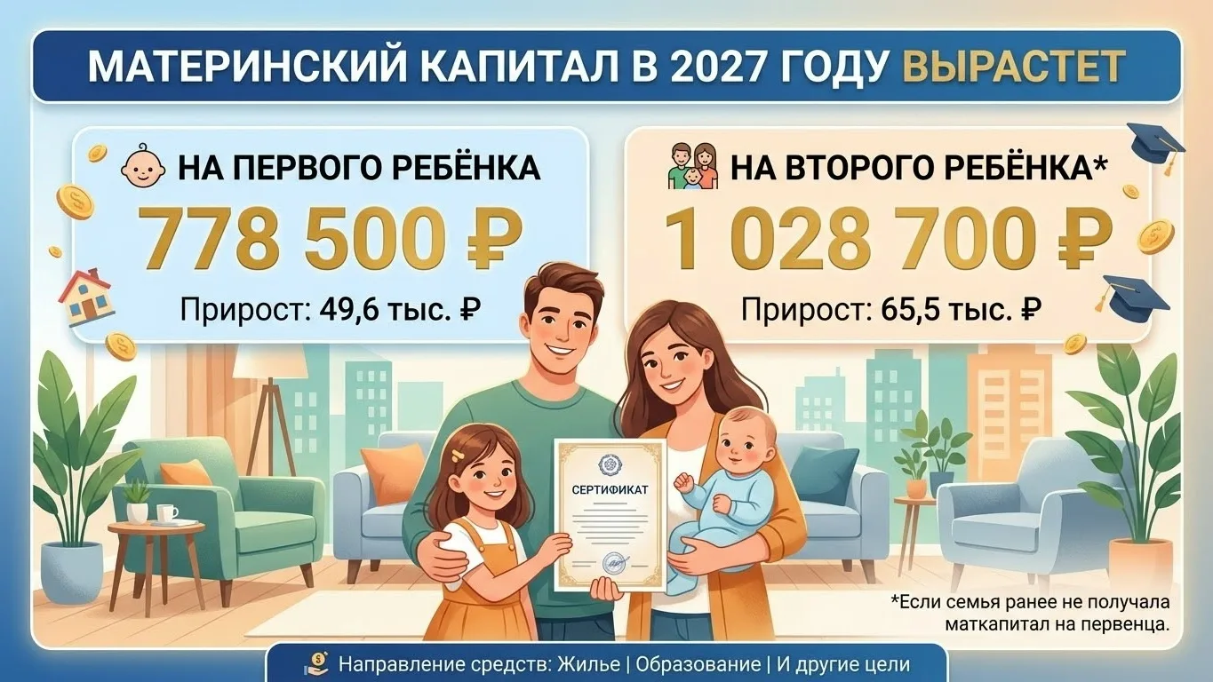 Материнский капитал вырастет в 2027 году: сколько будут выплачивать?