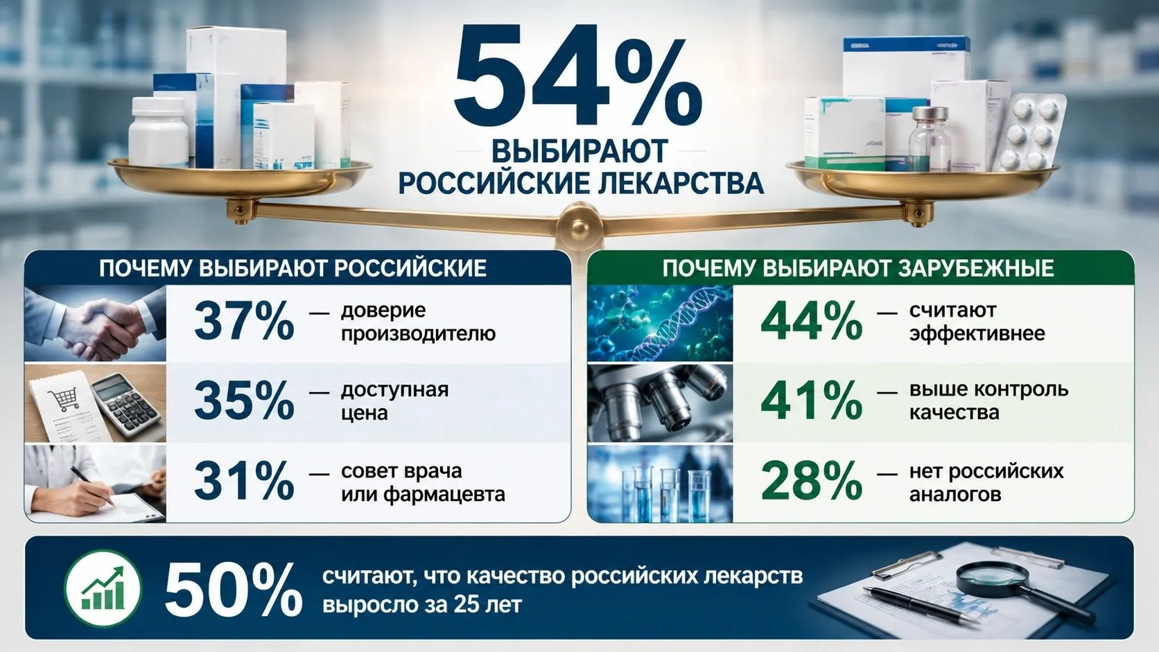 ПОЧЕМУ 54% РОССИЯН ВЫБИРАЮТ ОТЕЧЕСТВЕННЫЕ ЛЕКАРСТВА 💊