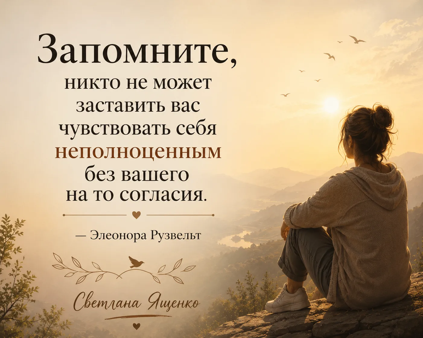 Ваши чувства - в вашей власти. Просто осознайте это. Вы имеете право быть счастливыми, чтобы вокруг 