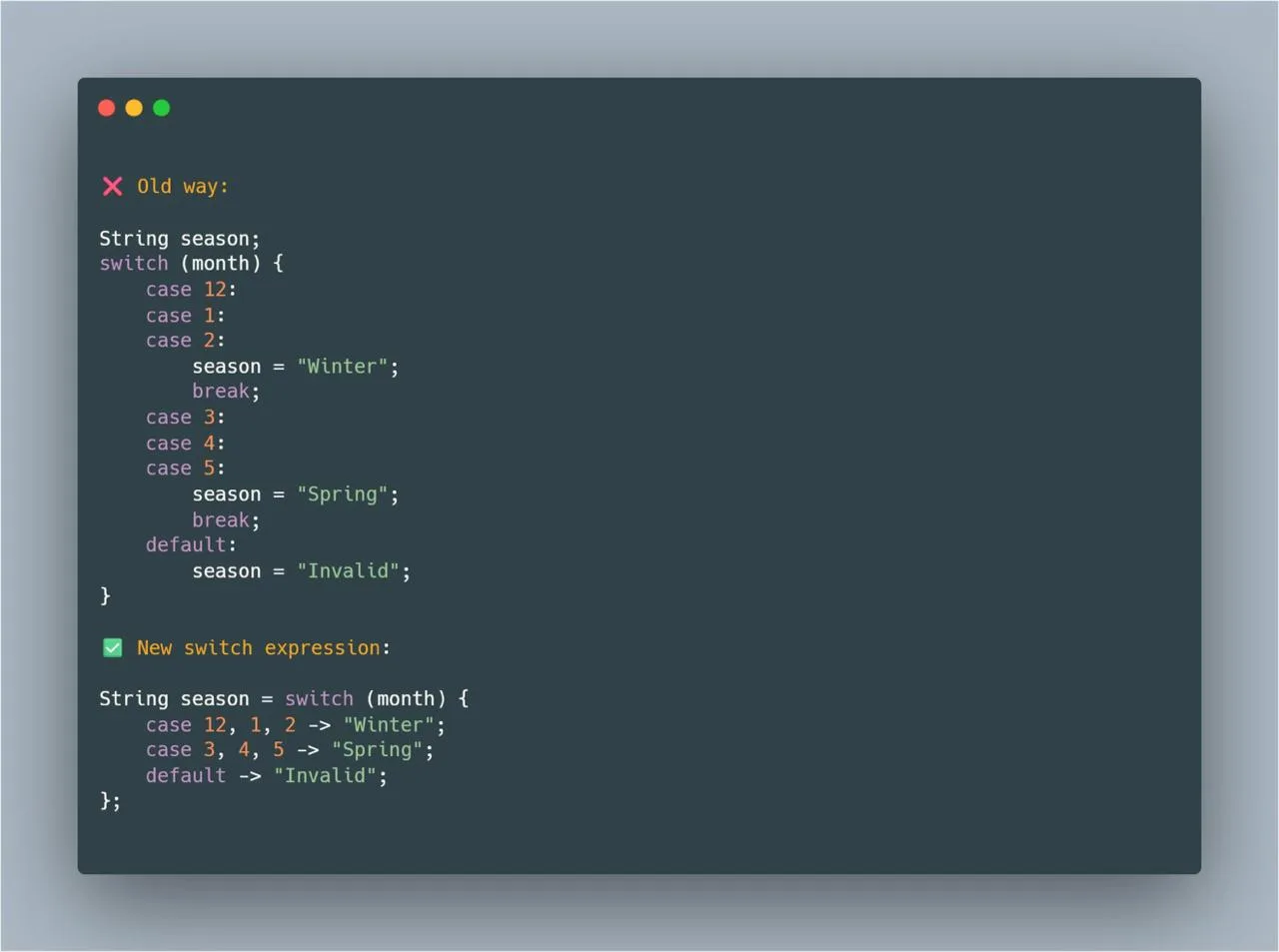 Java tip: начиная с Java 14 можно использовать switch expressions - код становится коро...