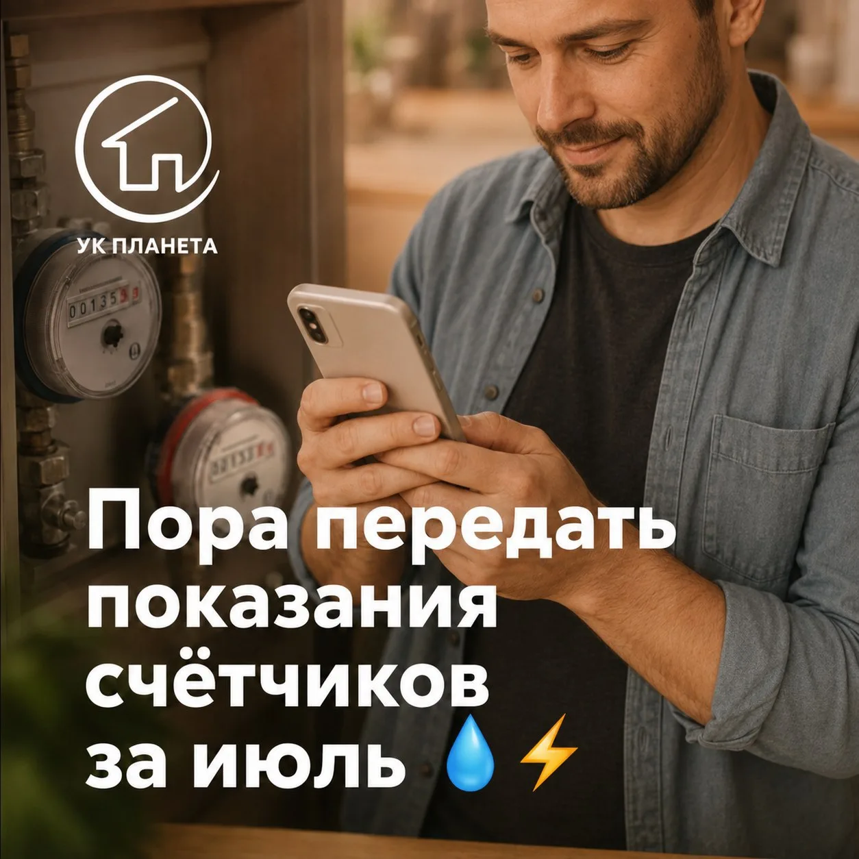 Пора передать показания счётчиков за июль 

Не забудьте внести актуальные данные приборов учёта воды