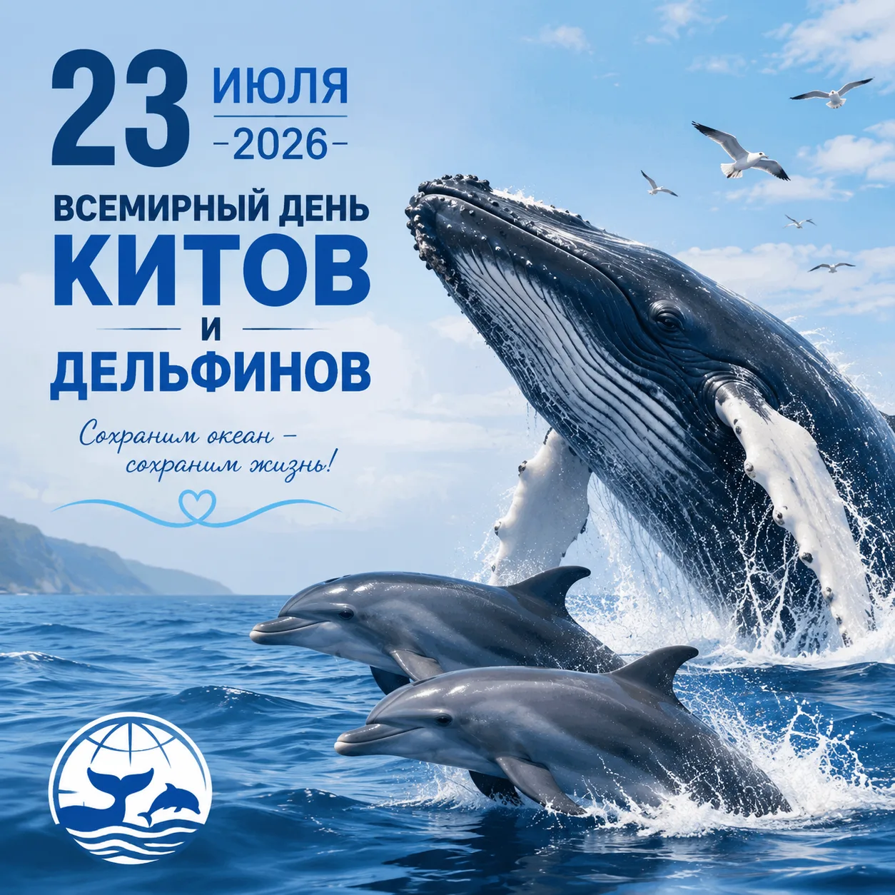 Всемирный день китов и дельфинов — 23 июля! 
Сегодня мы отмечаем Всемирный день китов и дельфинов, к