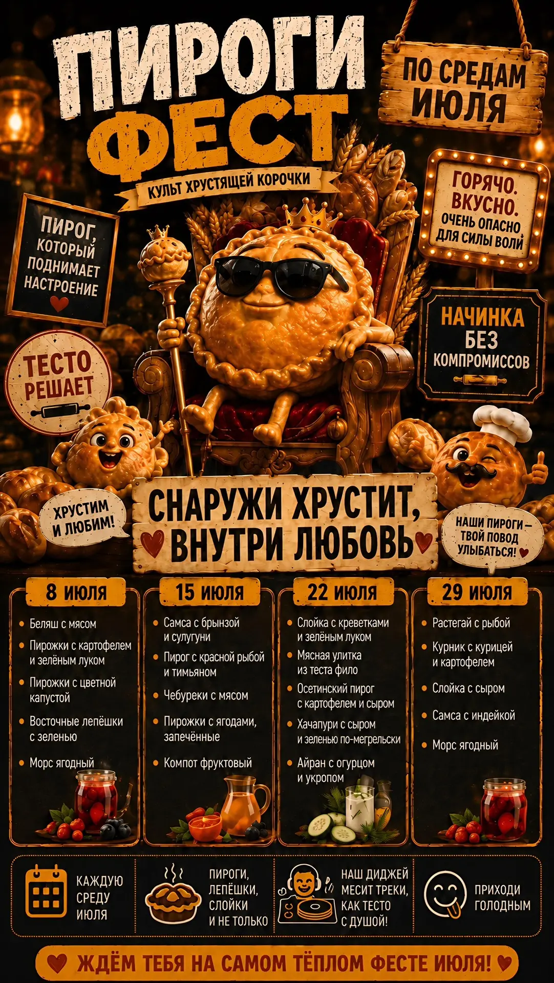 Встречайте наш июльский гастрономический хит - «ПИРОГИ ФЕСТ»! ✨

Каждую среду июля мы превращаем отд