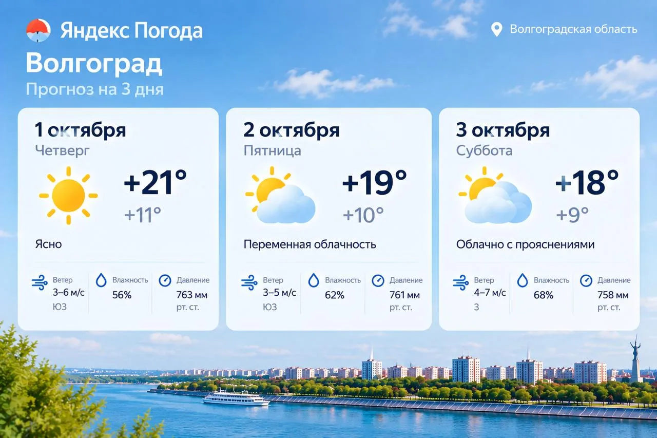 Доброе утро, Волжский! Сегодня днем +21, ночью +11.