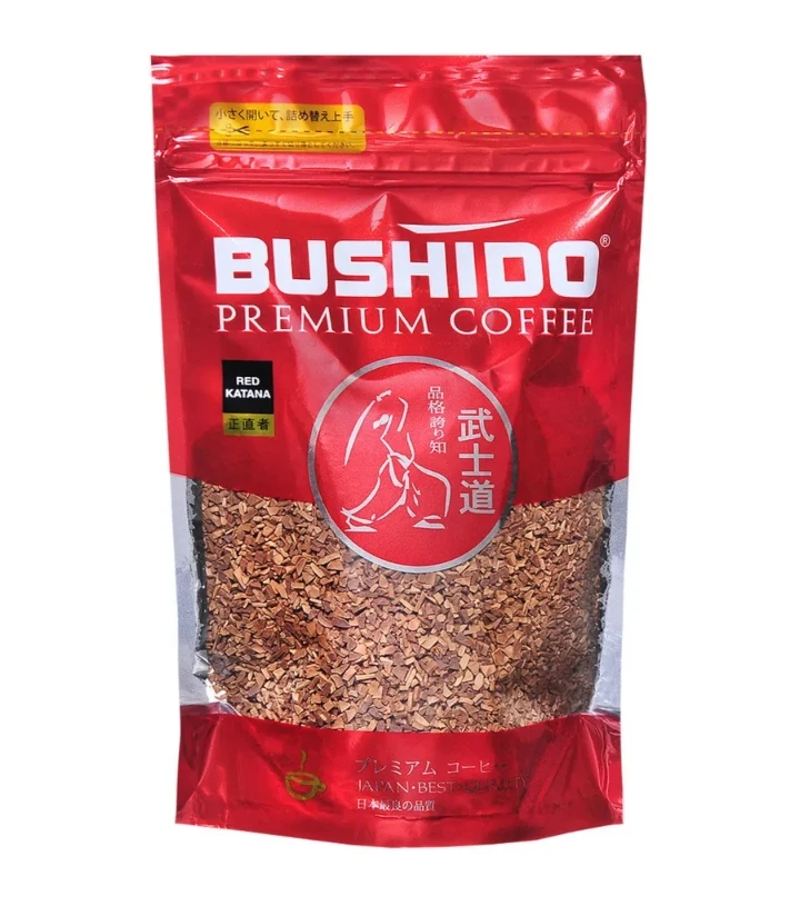 Растворимый кофе Bushido Red Katana в мягкой упаковке — это сублимированный продукт, из...