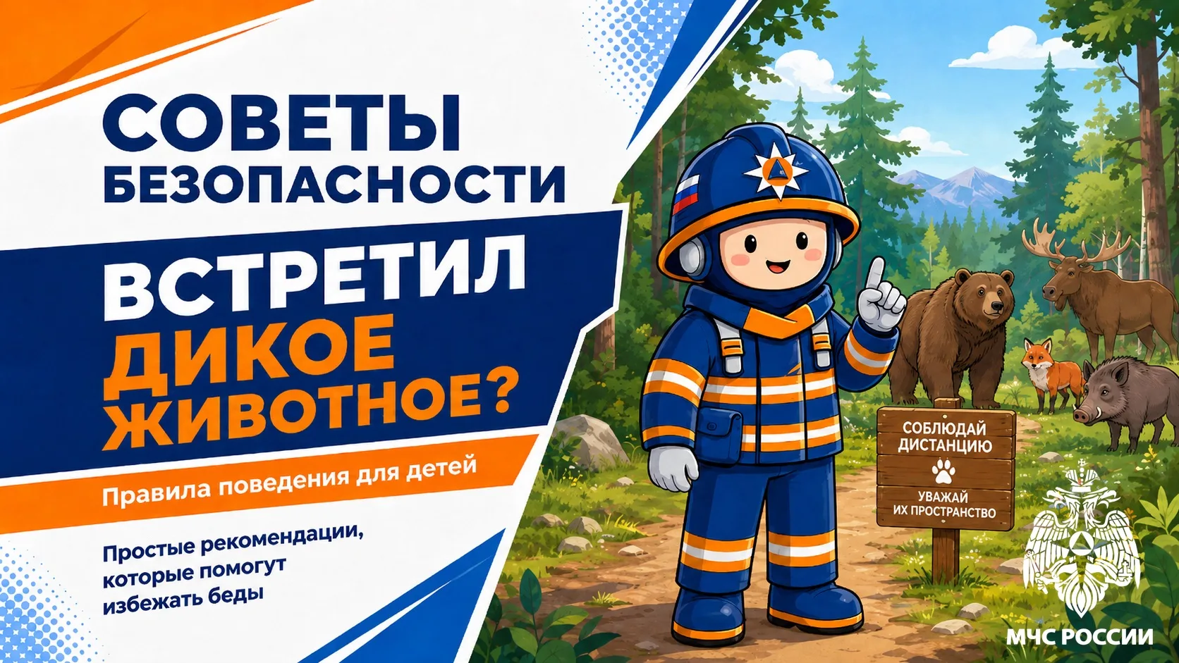 🐻 Встретил дикое животное? Главное — не паниковать
