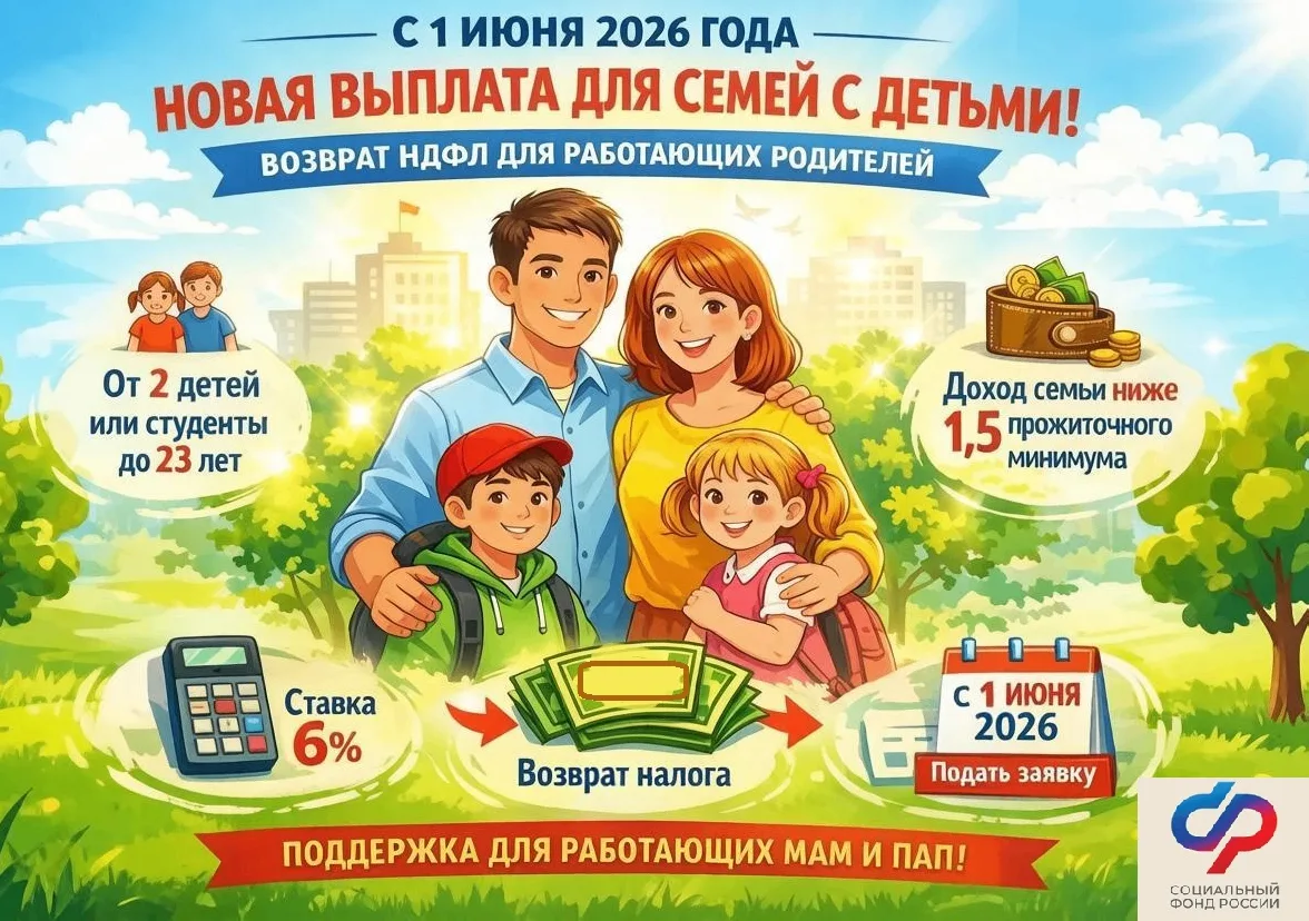 Для работающих родителей — новости Соцфонда
Новая семейная выплата для работающих родителей составля