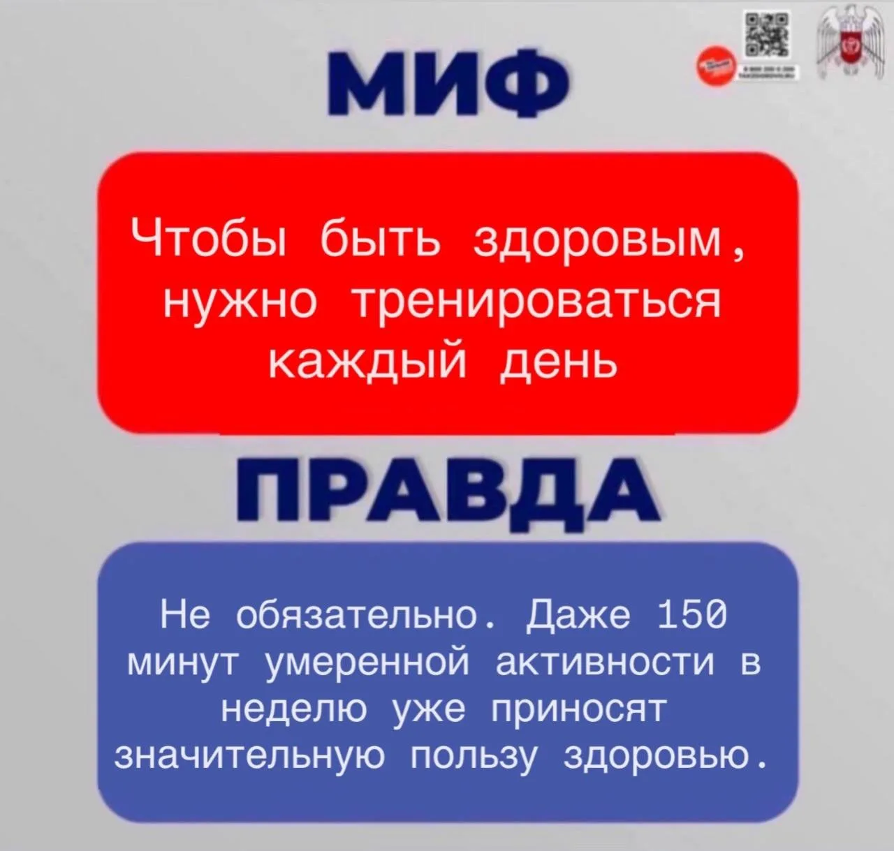 🔴Разрушаем мифы и рассказываем правду о важности физической активности в инфографике