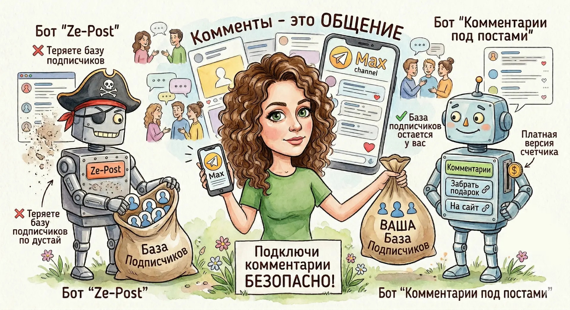 Как подключить комментарии к каналу Мах