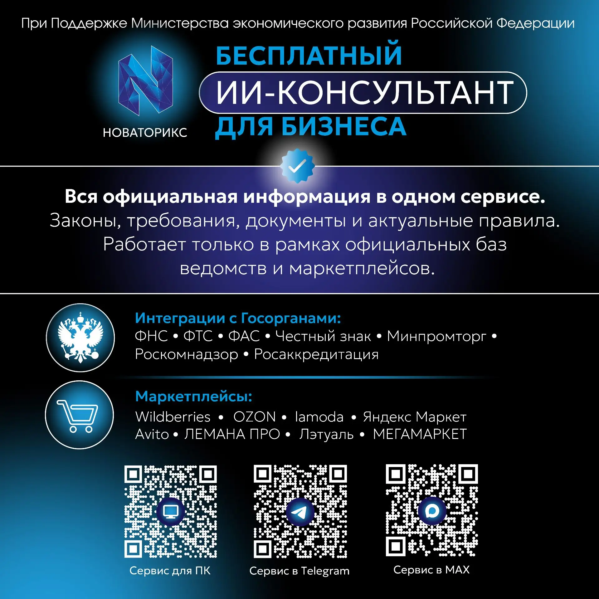 НОВАТОРИКС: ИИ консультант для бизнеса – цифровой сервис, созданный при поддержке Минэк...