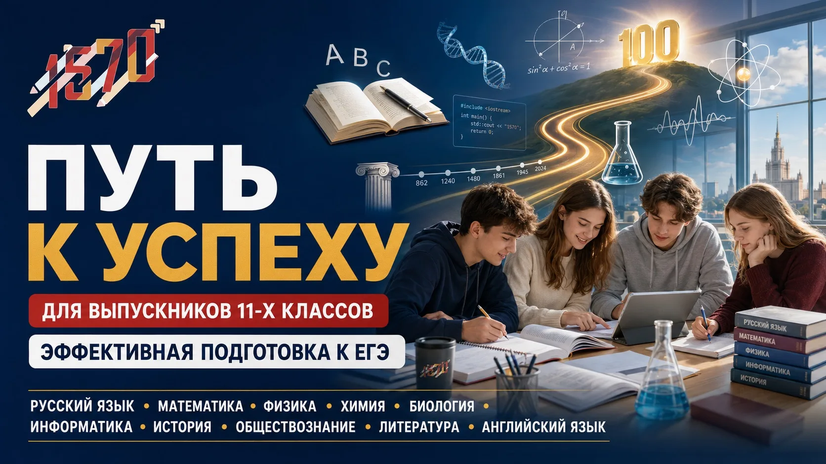 🎯 «ПУТЬ К УСПЕХУ»: ЭФФЕКТИВНАЯ ПОДГОТОВКА К ЕГЭ

Выпускной класс — время сосредоточиться на главной
