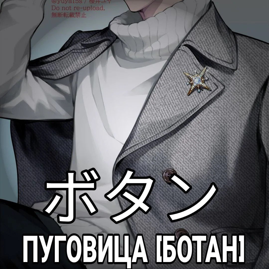 🪡 Пуговица - ボタン [Ботан] — застёжка для петель одежды, обычно в виде кружка.