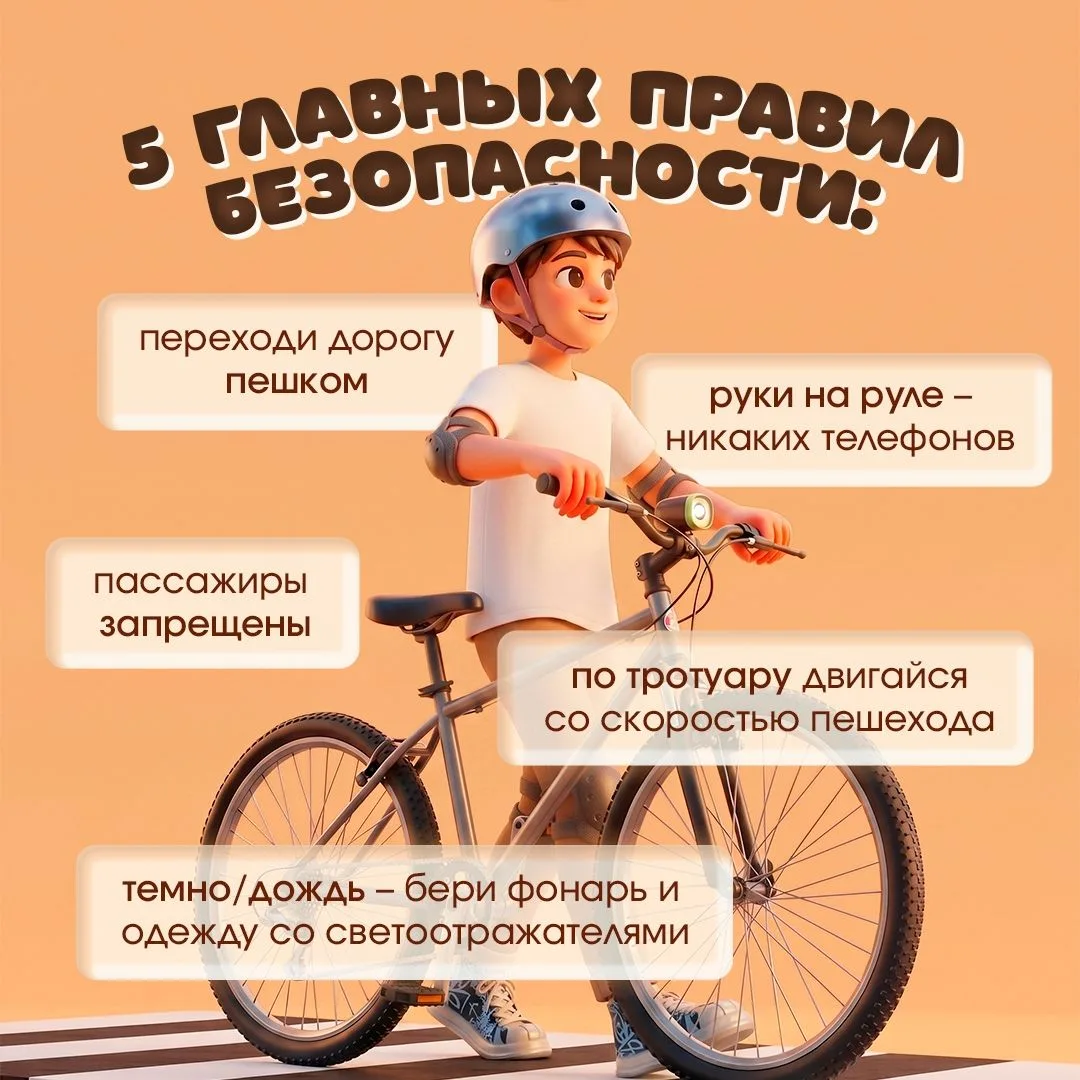 Лето без травм на велосипеде и самокате. ‍
В период летних каникул дети чаще используют велосипеды и