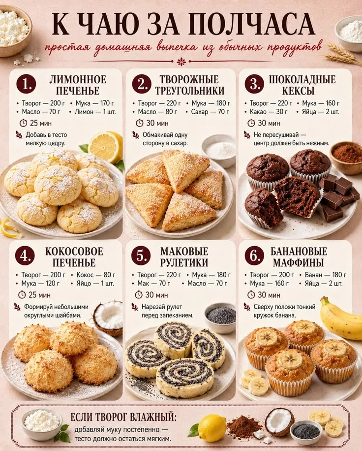 #Выпечка к чаю за полчаса🍪